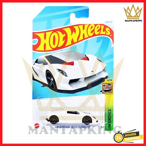 Hot Wheels Lamborghini Sesto Elemento White 2024 HW Exotics 4 10 Hotwheels Lambo Putih Supercar