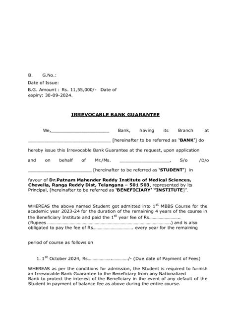 Fillable Online Irrevocable Letter Of Guarantee Of Maximum Amount Fax