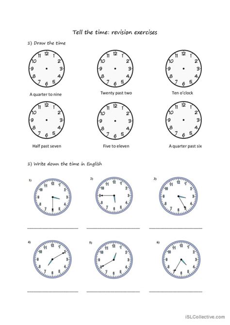 Practice Telling The Time General Vo Deutsch Daf Arbeitsbl Tter Pdf Doc