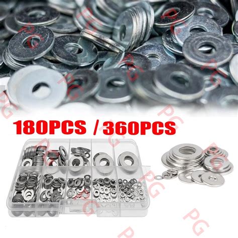 Pcs Set Stainless Steel Flat Washer Plain Metal Washer