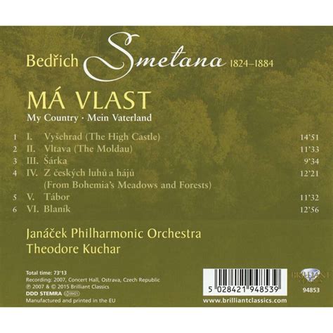 Ma vlast janácek philharmonic orchestra theodore kuchar by Smetana