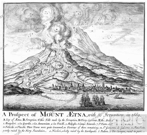 Mount Etna Volcano - Eruption in 1669, Stock Photo, Picture And Rights ...