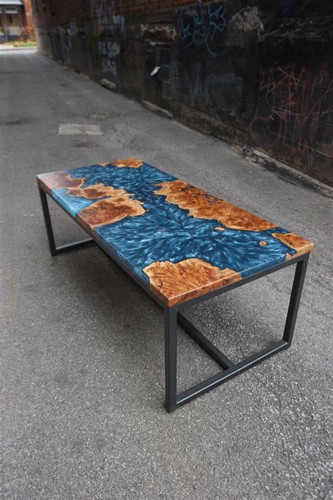 Epoxy RIVER COFFEE TABLE W/ Steel Base. - Etsy Canada