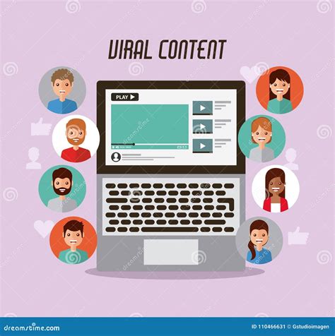 Video Marketing Viral Content People Views Stock Vector - Illustration