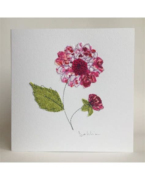 Sarah Becvar Design Floral Cards Fabric Cards Freehand Machine