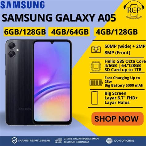 Promo Samsung A05 Samsung Galaxy A05 Garansi Resmi Original 100 Termurah Silver 6gb128gb