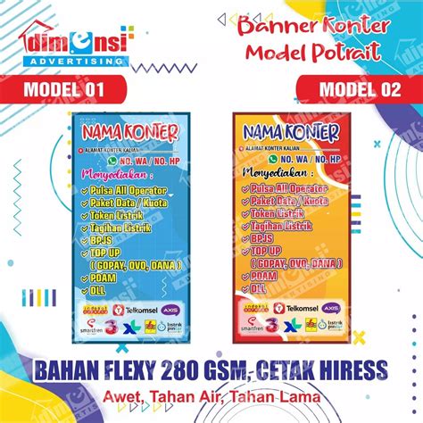 Jual Banner Konter Pulsa Spanduk Konter Pulsa Banner Warung Pulsa