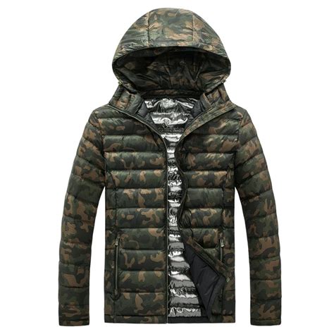 Camouflage Padded Jacket Men 2018 Winter Warm Hooded Camo Jacket Cotton