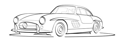 Classic Car Line Drawings at PaintingValley.com | Explore collection of ...