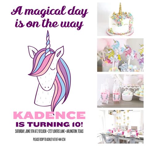 Unicorn Party Invitations