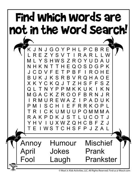 April Fools Word Search Puzzle | Woo! Jr. Kids Activities : Children's Publishing