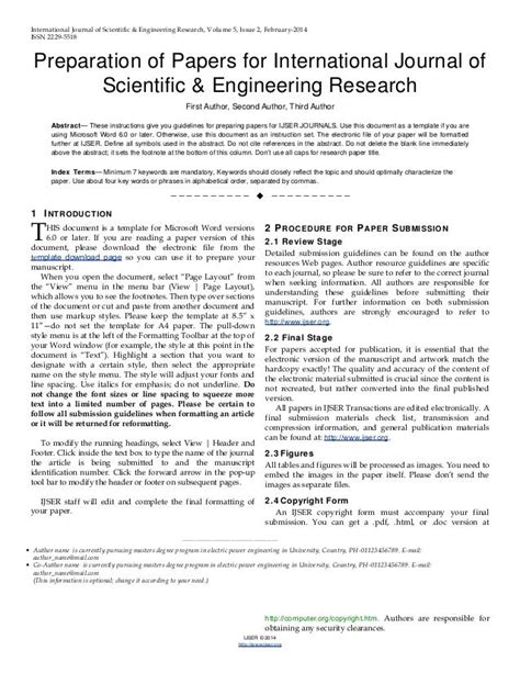 Ijser Template International Journal Of Scientific And Engineering Res