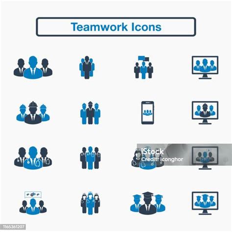 團隊合作圖示集扁平樣式向量 Eps向量圖形及更多互聯網圖片 互聯網 人 企業 Istock