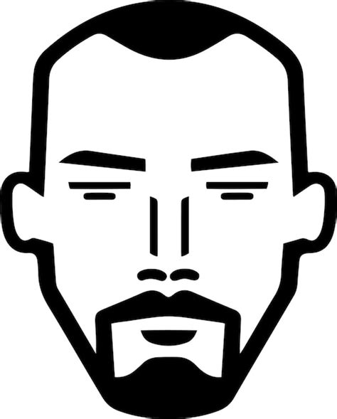 Premium Vector Man Face Flat Vector Icon Man Head Simple Black And