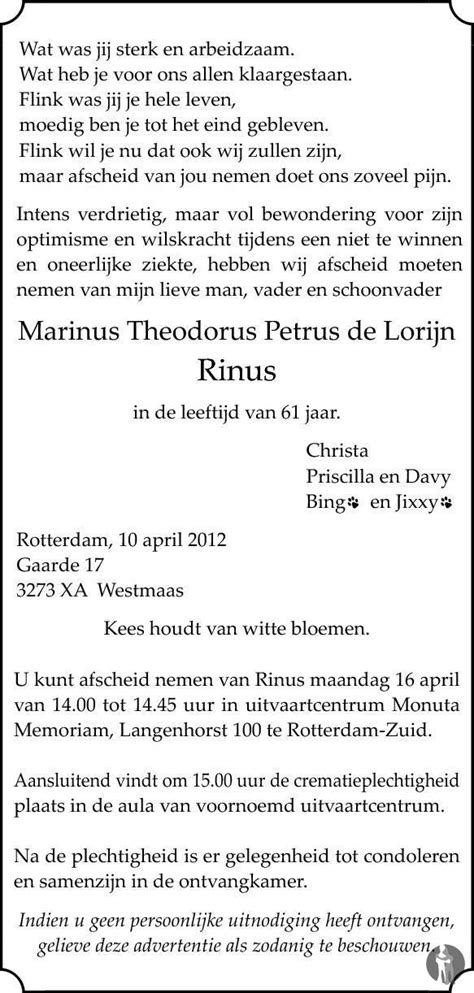 Marinus Theodorus Petrus Rinus De Lorijn 10 04 2012