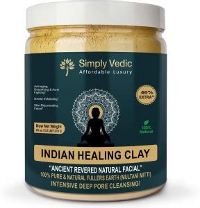 Simply Vedic Natural Multani Mitti Powder Indian Healing Clay For