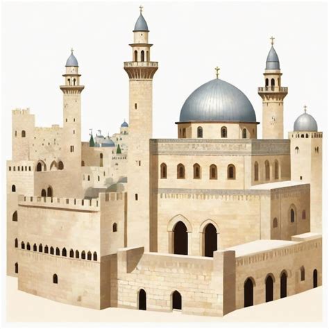 jerusalem cartoon vector set white background isolated premium ai