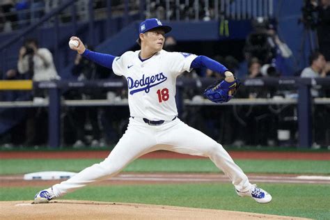 ドジャース山本由伸 初回3者連続三振の立ち上がり5回2安打無失点もメジャー初勝利ならず スポニチ Sponichi Annex 野球