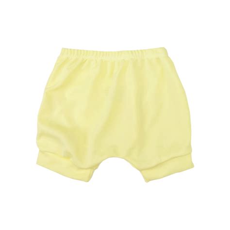 Short Tapa Fralda Caneladinho Poli Ster Amarelo Baby Clean Artigos