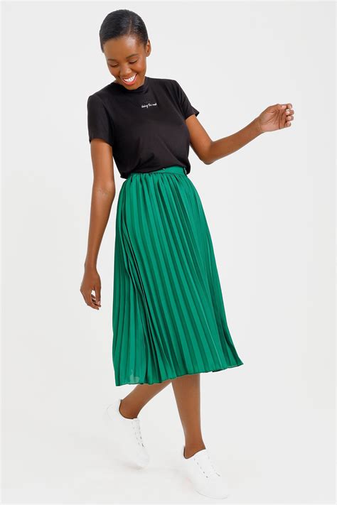 Pleated Midi Skirt