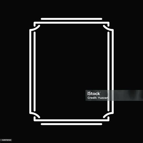 Elegant Rectangle Black And White Vintage Frame Vector Stock ...