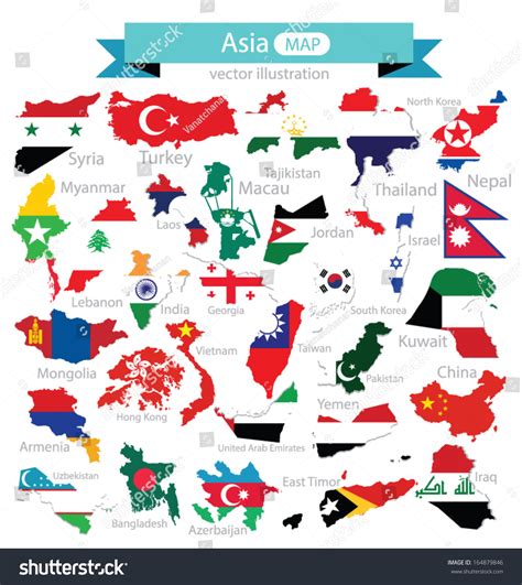 Map Flag Asia Vector Illustration Stock Vector 164879846 - Shutterstock