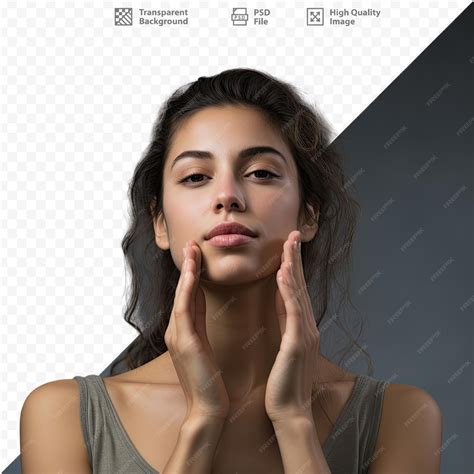 A Woman With Her Hands On Her Face Premium Ai Generated Psd