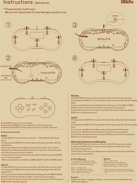 8Bitdo DIY 包装20180802转曲 Mod Kit for SNES Original Classic controller