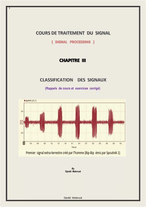 Pdf Classification Des Signaux Traitement Du Signal