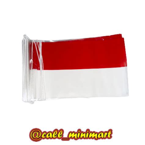 Jual Bendera Plastik Merah Putih Dengan Tali Siap Pakai Warna Kilat