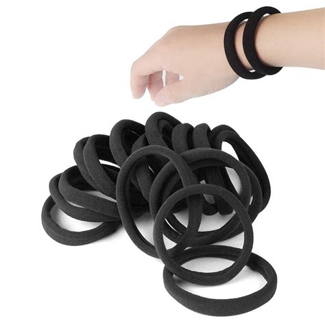 20 Pcs Large Hair Ties For Thick Hair Black Hair Bands For