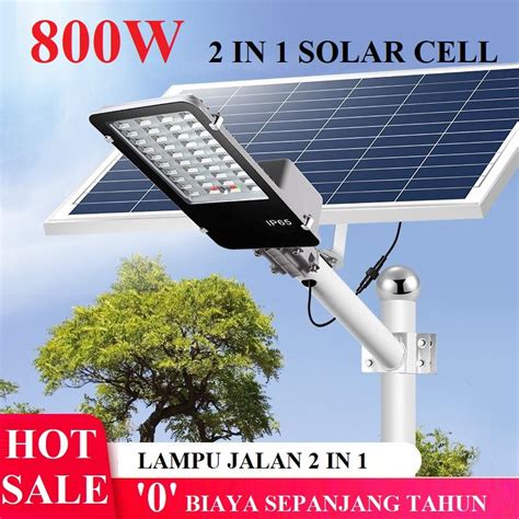 Jual LAMPU JALAN SOROT 600watt 600w Lampu Pju Solar Panel 2 In 1 600w