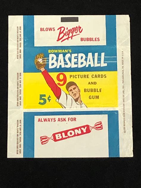 Lot Bowman Baseball Wax Pack Wrapper Cent Blony