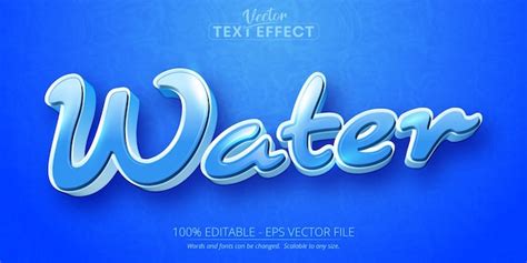 Premium Vector Water Text Cartoon Style Editable Text Effect