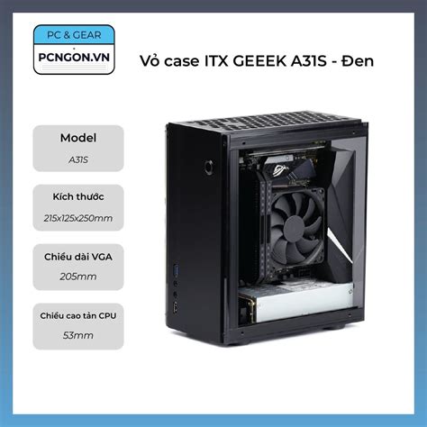 Vỏ Case Máy Tính Mini Itx Geeek A31s Đen Pcngon