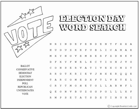 Election Day Worksheets New Election Day Word Search Simple Template