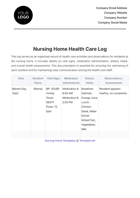 Free Nursing Home Templates And Examples Edit Online And Download