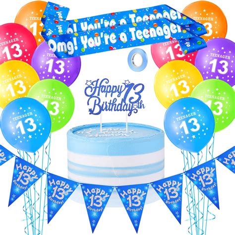 Buy 13th Birthday Decorations Set, Includes 12 Inches Teenager Birthday ...