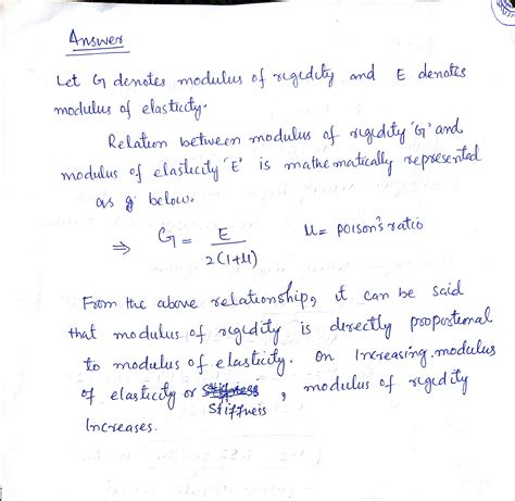 [solved] Relationship Between Modulus Of Rigidity And Modulus Of Elasticity Course Hero