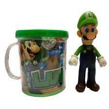 Boneco Luigi Caneca Personalizada Verde Ml Mario Kart Super