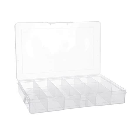 Fischer Clear Plastic Storage Box 12 Compartments 310 X 200 X 48mm