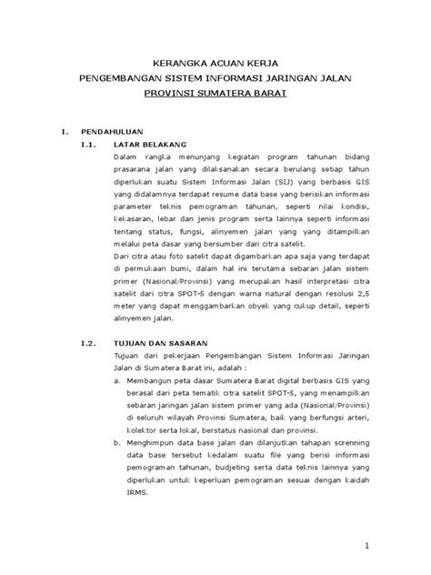 Pdf Dokumen Tips Kak Pemetaan Jalan Dengan Citra Satelit Prop Sumbar