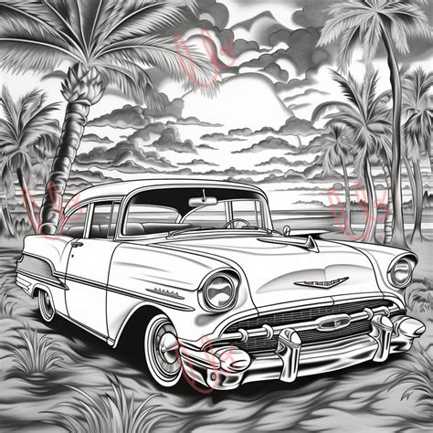 5 Classic Car Coloring Pages (Download Now) - Etsy