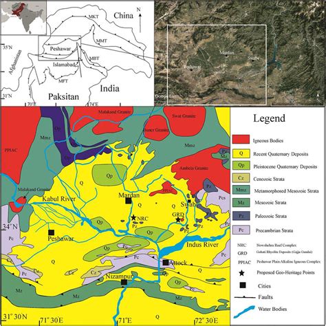 tectonic map  north pakistan   location   peshawar basin