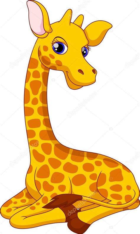 Dibujos Animados Giraffe Aislados Sobre Fondo Blanco Vector De Stock