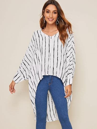 Shein Batwing Sleeve Dip Hem Top Dip Hem Top Women Shirts Blouse