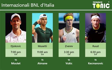 PREDICTION, PREVIEW, H2H: Djokovic, Musetti, Zverev and Ruud to play on ...