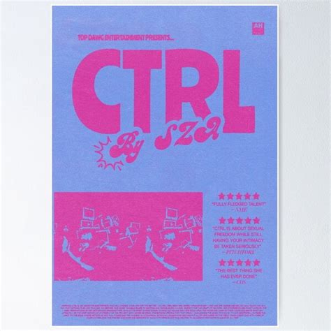 A NEW Album Print Ctrl By SZA Pink Blue Poster Walmart