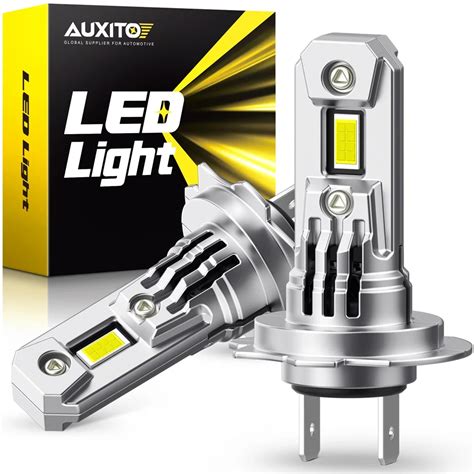 Auxito 2pcs Best Turbo H7 Led Bulbs With Fan Csp Chip High Power 100w 20000lm For