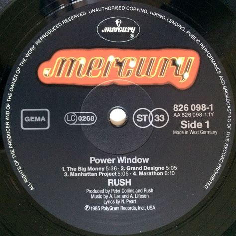 Original German Pressing 12 Vinyl Lp Complete With Inner By Rush